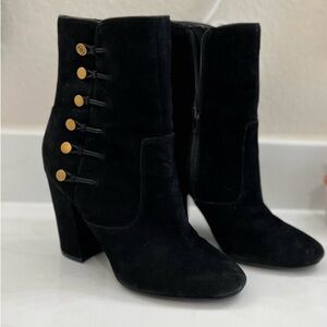 Guess black suede high heeled boots/booties